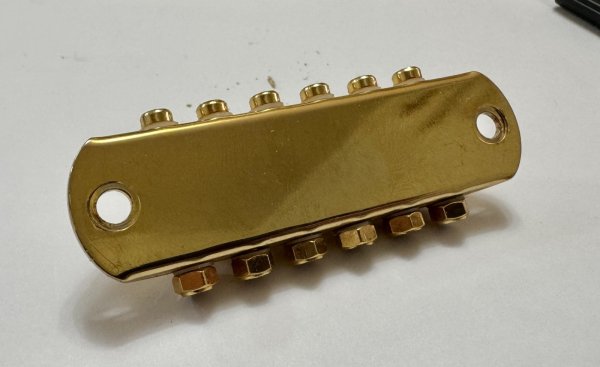画像2: Mosrite純正中古部品　 '65用 ブリッヂ（ゴールドプレーティング）Gen１ (2)