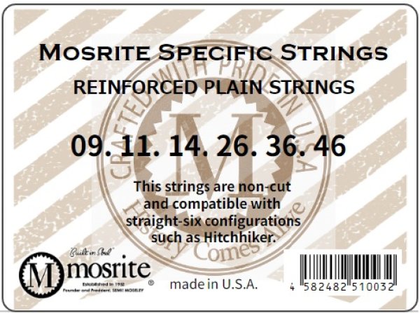 画像1: 新Mosrite ギター弦 09-46 (Nokie仕様・ ノーカット）Hitchhiker対応２セット売り（数量限定） (1)