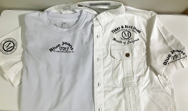 画像2: 【メンバー着用セット】新！ロゴ入り☆Mosrite TBJ ステージ用 ウエスタンドレスシャツ(半袖）＋Tシャツ (2)