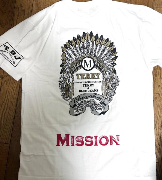画像1: 復活！！チェロキーTシャツ 【ホワイト・MISSION入り】 (1)